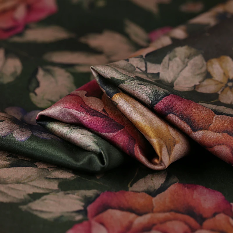 50 mm heavy silk fabric satin Gambiered Canton gauze luxury natural cloth | Дом и сад