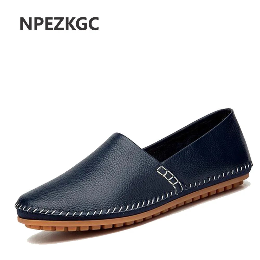 

NPEZKGC New 2017 Casual Shoes Fashion Summer Style Soft Men High Quality Cow Leather Shoes Men Flats Moccasins men Loafers