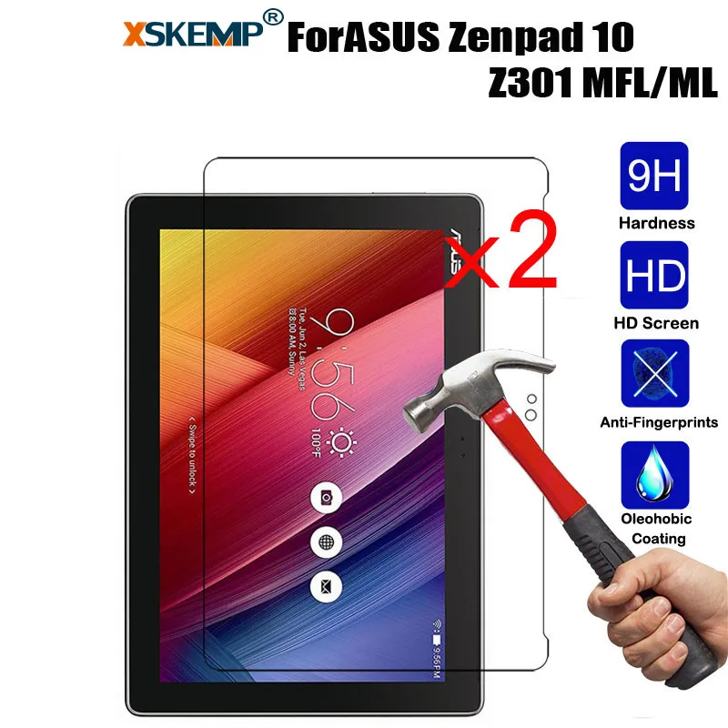 XSKEMP 2 шт./лот 9H Настоящее Закаленное стекло для ASUS Zenpad 10 Z301 MFL/ML Ультрапрозрачная