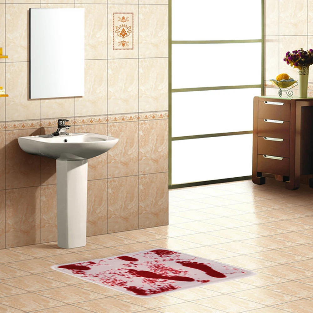 Моющийся душ ужас крови Ванна Ванная комната кровавый следом коврик не скользит |