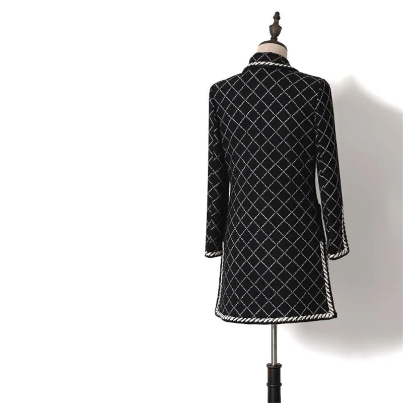 Женское шерстяное пальто ручной работы винтажное твидовое однобортное длинное в