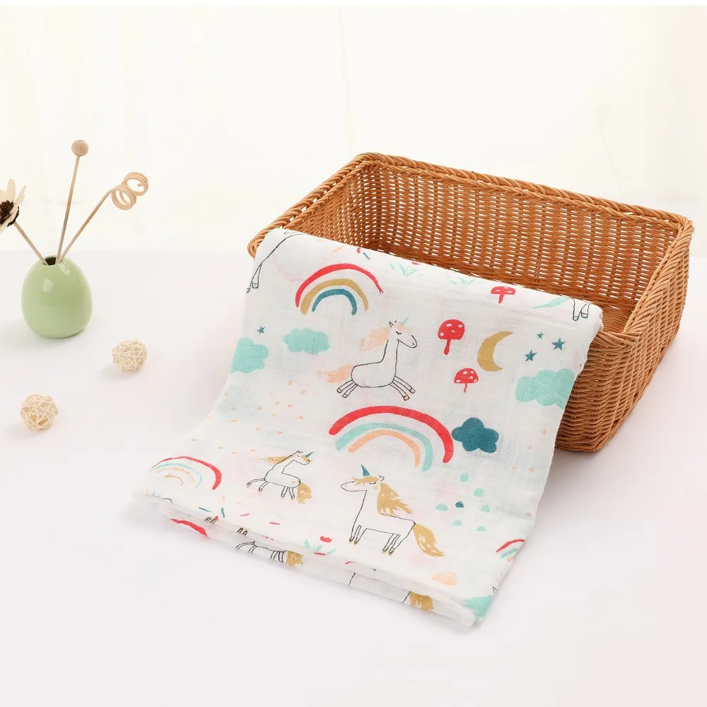 Muselina algodón bebé Swaddles suave recién nacido mantas de baño de gasa para bebé saco de dormir funda para cochecito