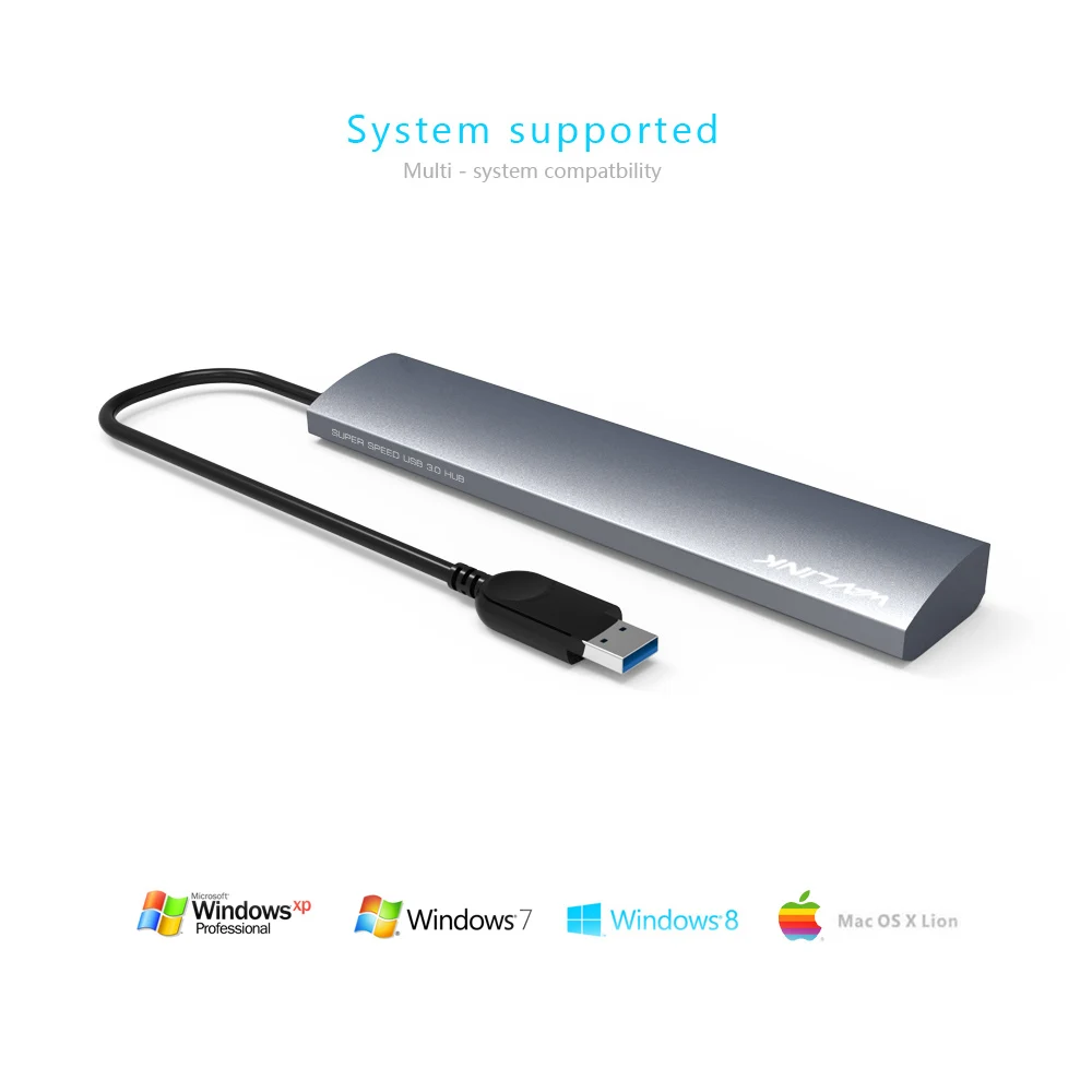 Super speed 7-Порты и разъёмы USB 3,0 Алюминий концентратор с выходом 5 V/4A Мощность адаптер USB разветвитель 3,0 Sup Порты и разъёмы s microsoft Windows, MAC OS Wavlink