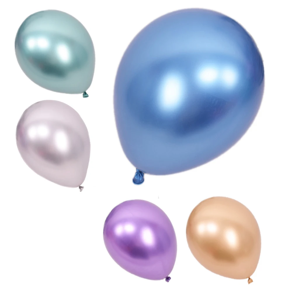 

50 Pcs 12inch Chrome Shiny Metallic Latex Balloons 6 Colors Optional For Birthday Party Wedding Decor Hot Sale 2019