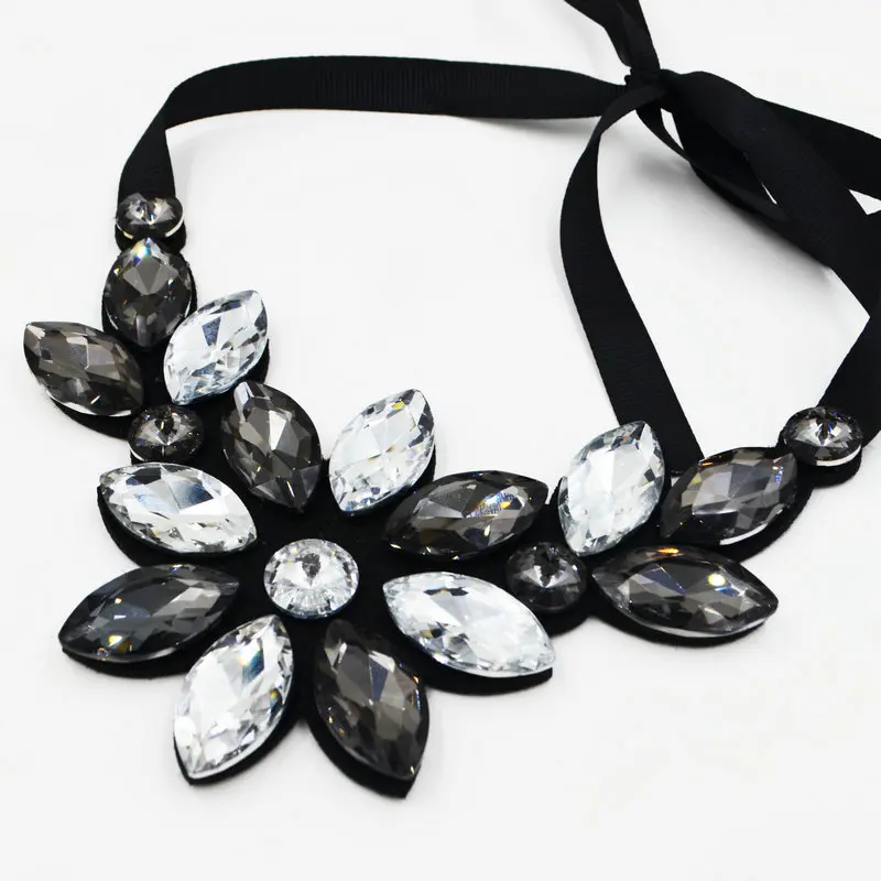 2017 модное ожерелье с кристаллом женское подвеской в виде цветка кристаллами