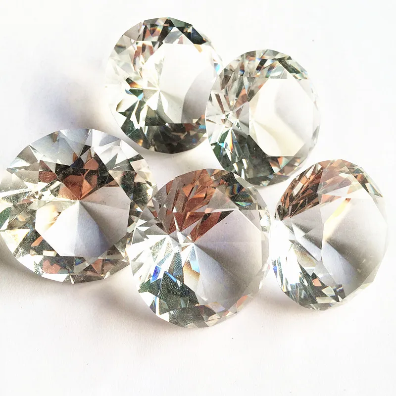 Top Quality 50pcs/lot Beautiful k9 Crystal 50mm Glass Diamond Paperweights with Logo For Business Promotional Gifts Home Deco | Дом и сад
