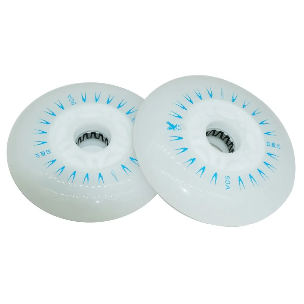 2 Piece Led Bright PU Inline Speed  skate wheels  Flash rollers Rodas 100mm  110mm Scooter Roller Ruedas inline Skating wheels