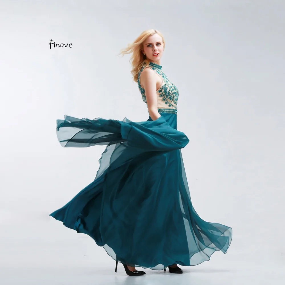 Длинные шифоновые платья для выпускного бала 2020 без рукавов с бусинами длиной до