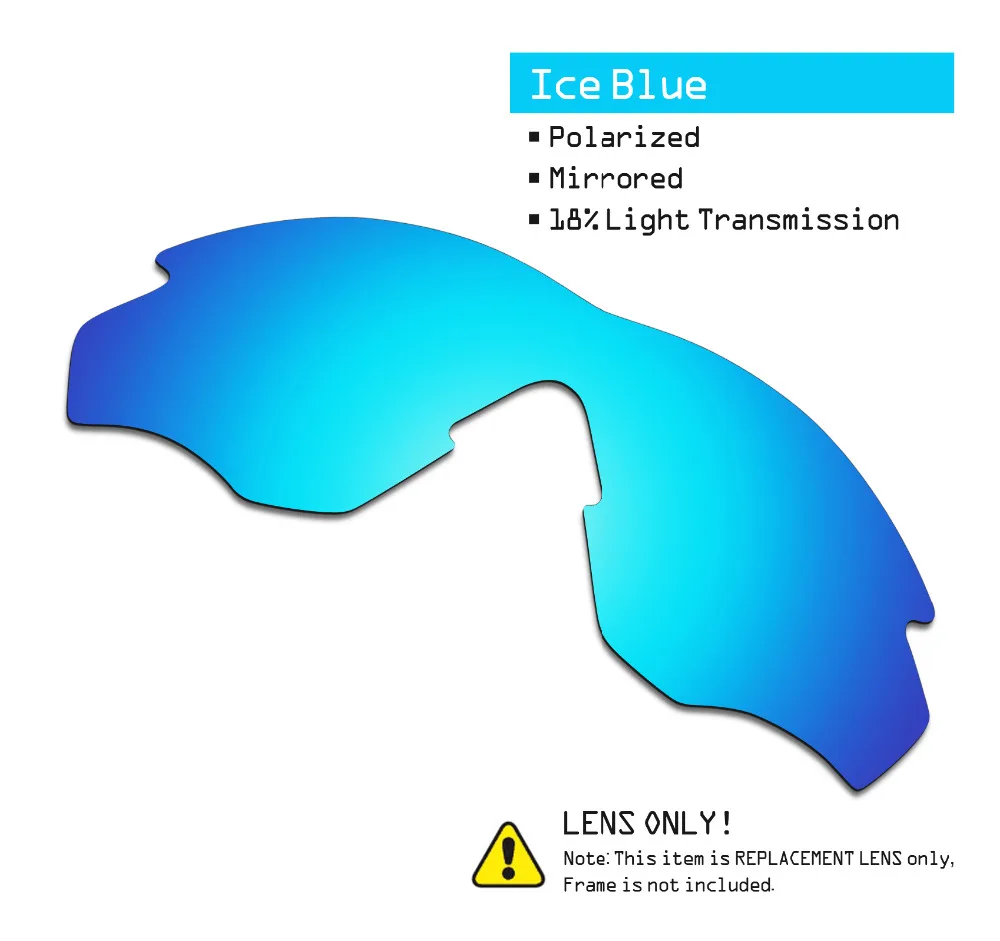 SmartVLT 2 Pieces Polarized Sunglasses Replacement Lenses for Oakley M2 Stealth Black and Ice Blue