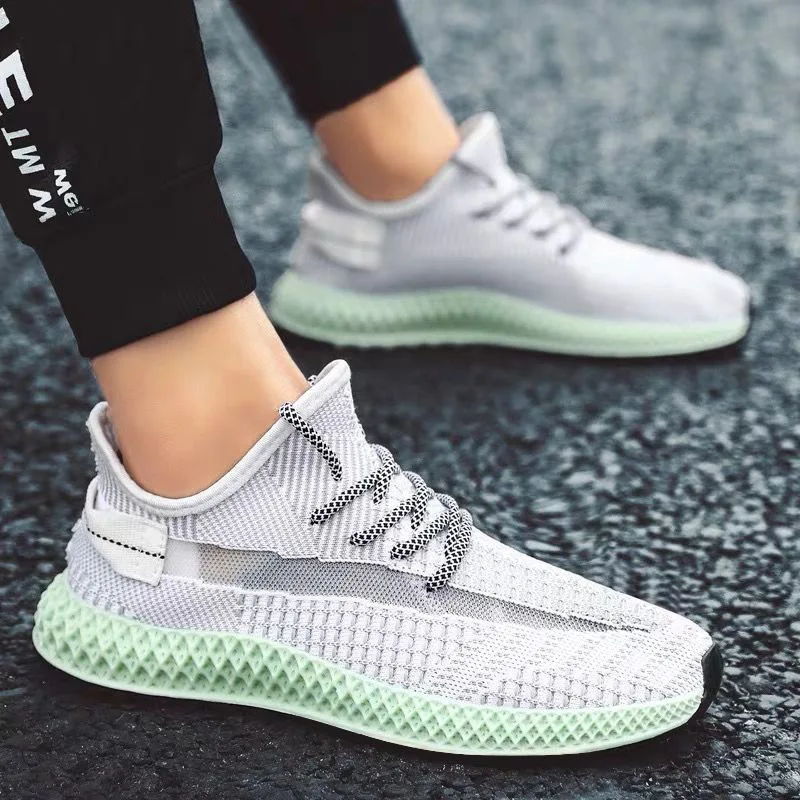 2019 spring and autumn new flying woven mesh men's shoes summer breathable non-slip sneakers casual trend | Обувь