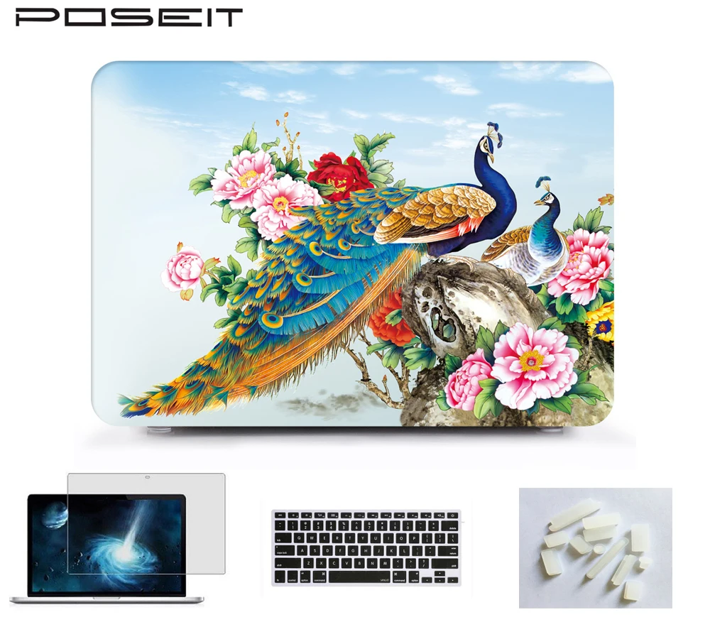 Матовый Жесткий чехол + для клавиатуры защита экрана пылезащитные заглушки MacBook