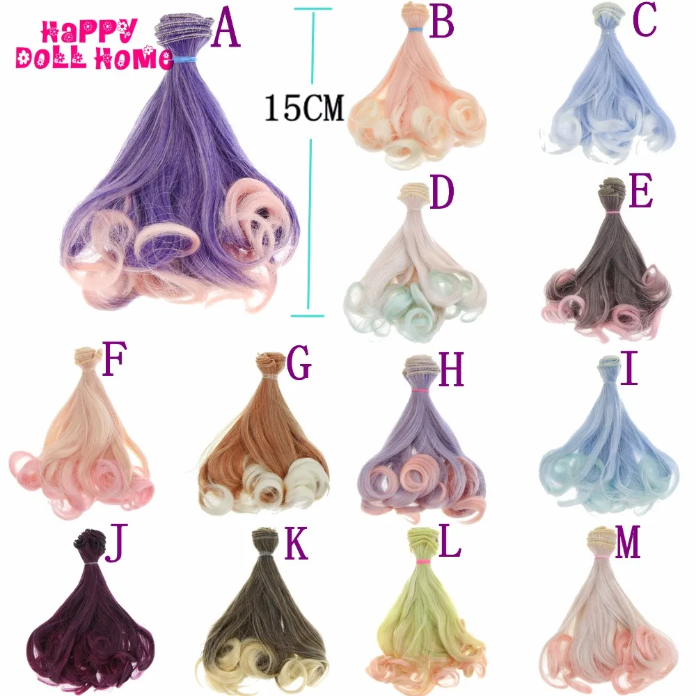 15*100 см BJD рынка парики с прической DIY кукла градиент вьющиеся волосы для Blythe SD 1/3 1/4