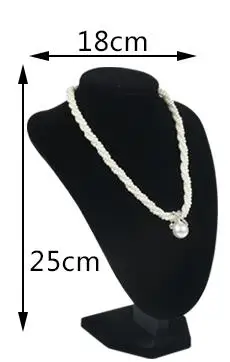 Модель бюст шоу Экспонент 6 вариантов черный бархат дисплей ювелирных изделий Ожерелье Подвески Манекен ювелирные изделия стенд Органайзер - Цвет: Height 25cm