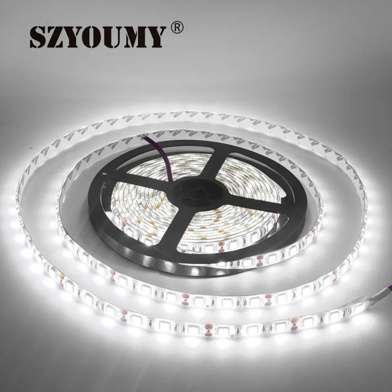 Гибкая светодиодная лента SZYOUMY 12 В постоянного тока 5 м 5050 SMD 60 светодиодов/м