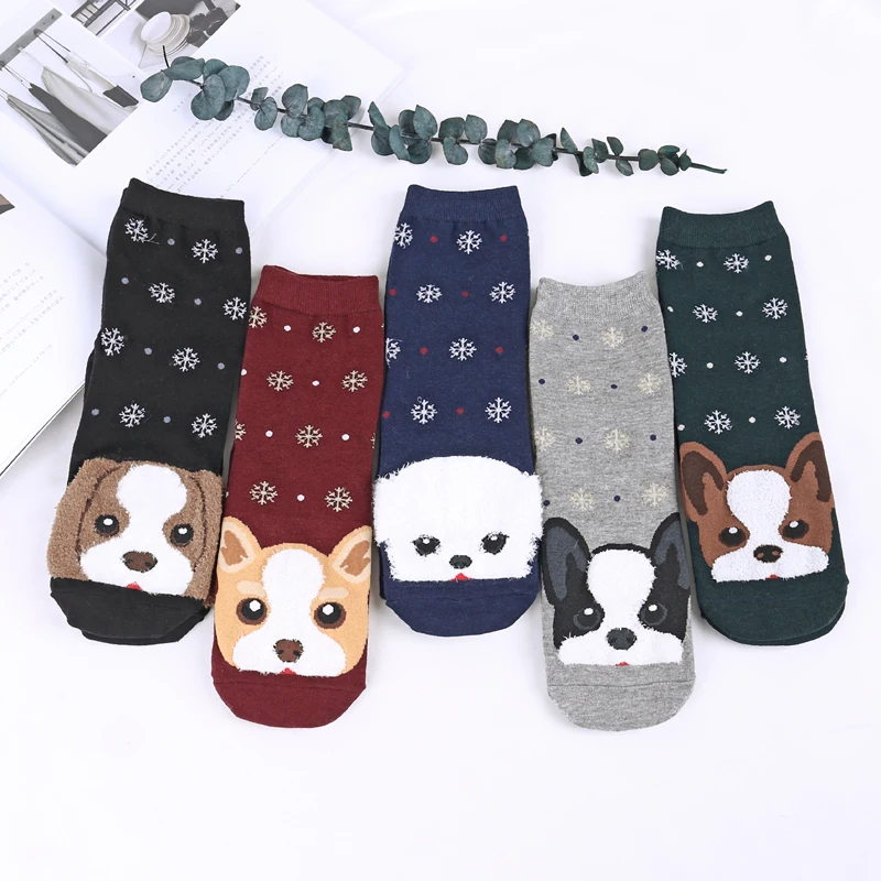 Новое поступление 2018 забавные женские Носки с рисунком собаки животные высокое