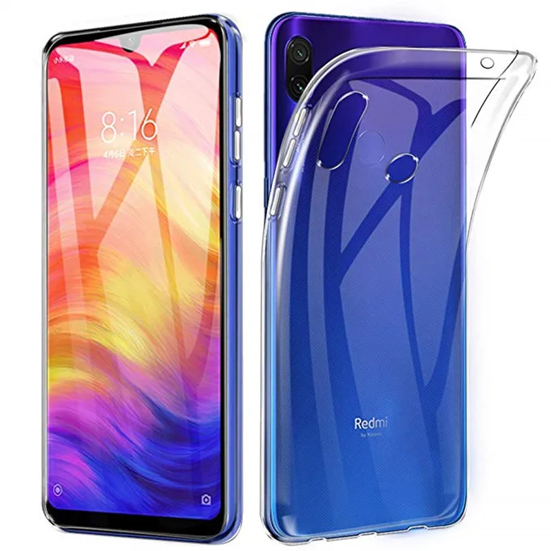 Чехол для Xiaomi Redmi Note 7 прозрачный мягкий тонкий чехол с защитой от царапин