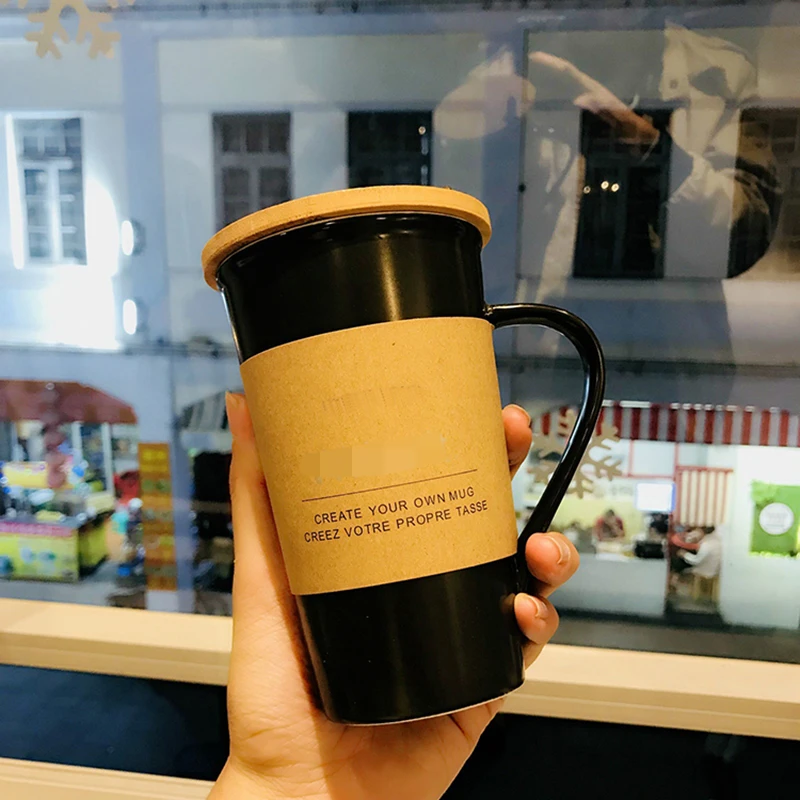 450 ml Керамика Кофе кружки черный матовый Чай кружка высокое Температура