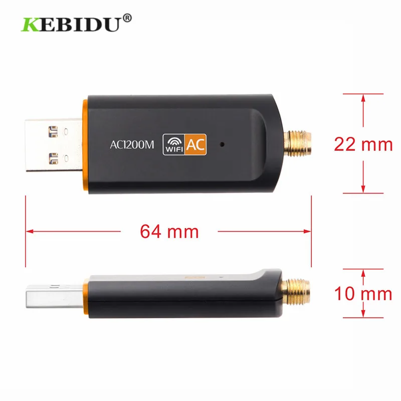 Kebidu 1200 Мбит/с беспроводной Wifi адаптер USB 3,0 двухдиапазонный для настольного ноутбука 802.11ac стандарт с антенной новейший