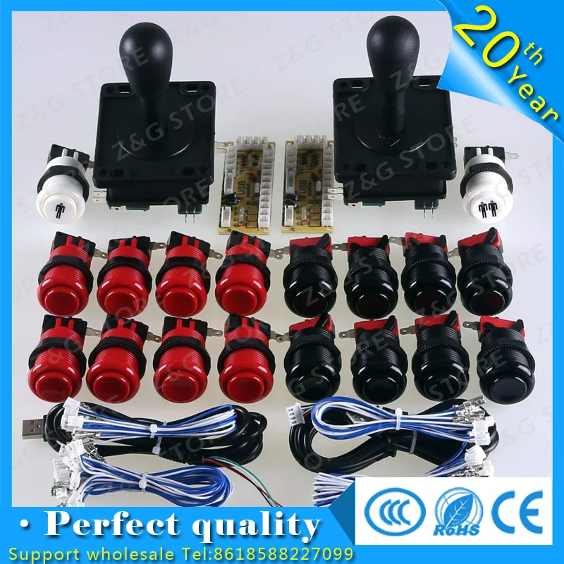 2 плеера USB к JAMMA игровой контроллер-аркадные части-комплектующие для игровых автоматов для двух игр