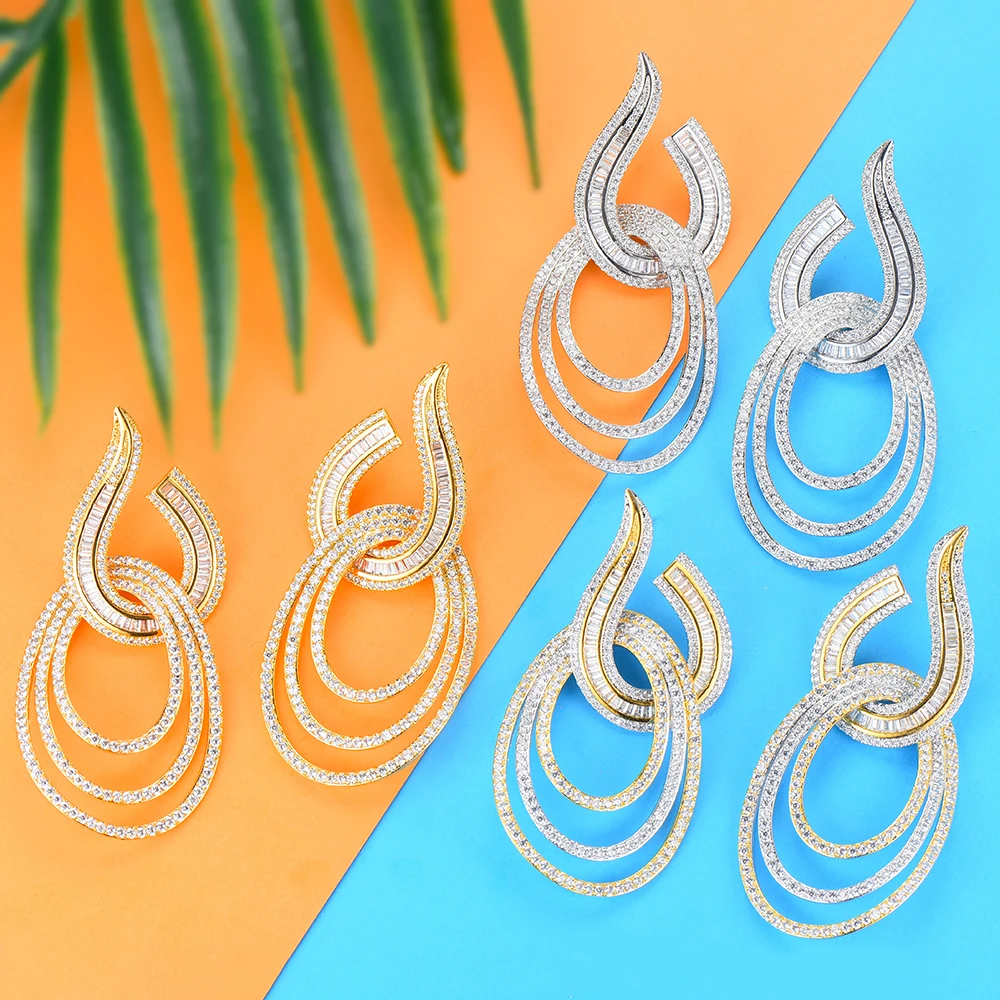 Женские длинные серьги GODKI свадебные с кубическим Цирконом|Серьги-подвески| |