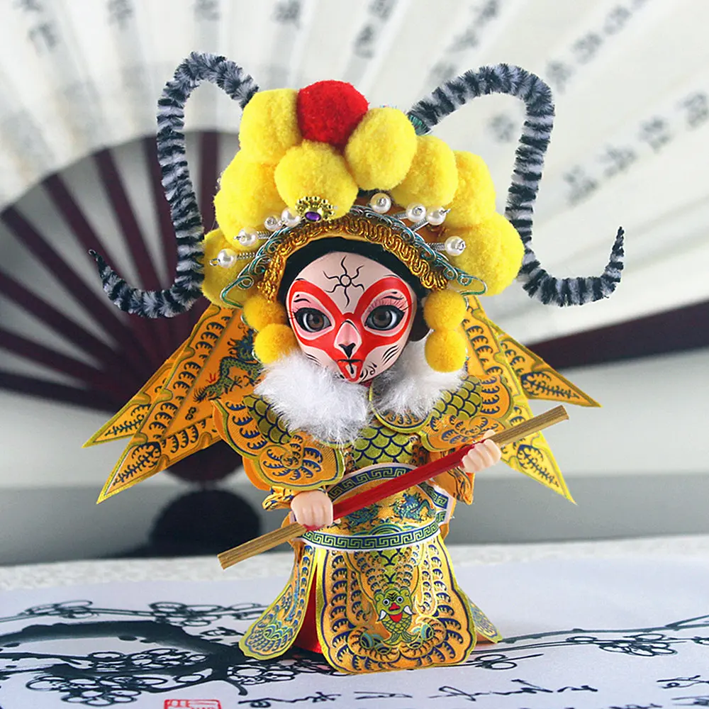 Шелковая статуэтка в китайском стиле Q version Sun WuKong Monkey King ремесленные Пекинские
