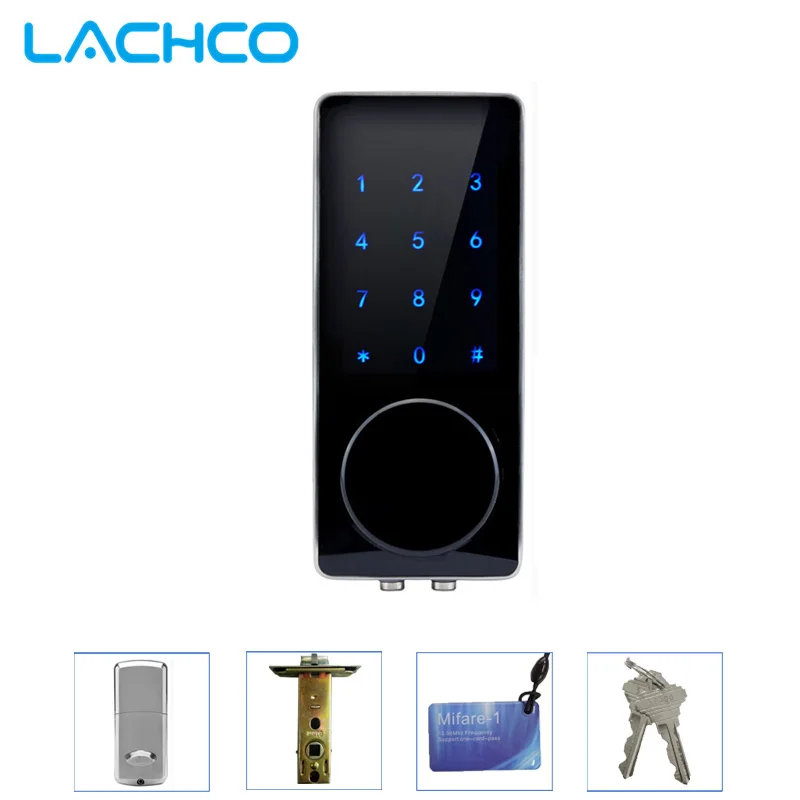 LACHCO электронный дверной замок пароль, 2 карты, 2 механические клавиши сенсорный экран клавиатура цифровой кодовый замок умный вход L16076BS
