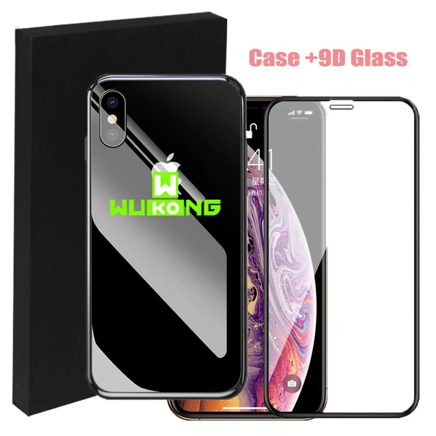 30D роскошный стеклянный чехол для Apple iPhone 6 6 S 7 8 плюс силиконовый чехол для телефона чехол с передним закаленным стеклом для iPhone Xs Max XR