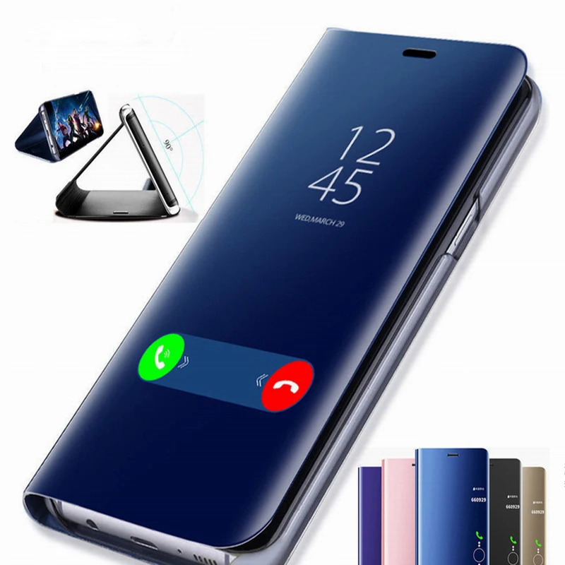 Горячая Распродажа Clear View умный зеркальный Чехол С Откидывающейся Крышкой для Note