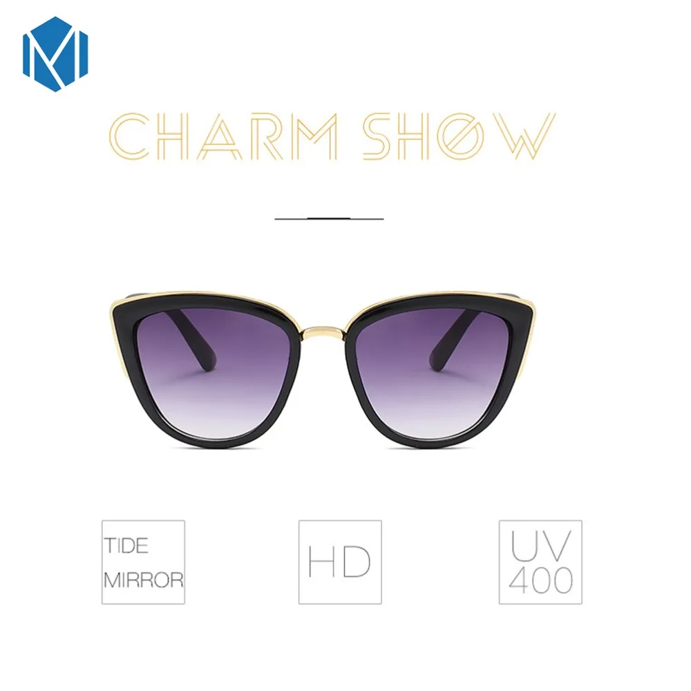 Женские солнцезащитные очки MISM Cat Eyes винтажные с затемненными цветными линзами и