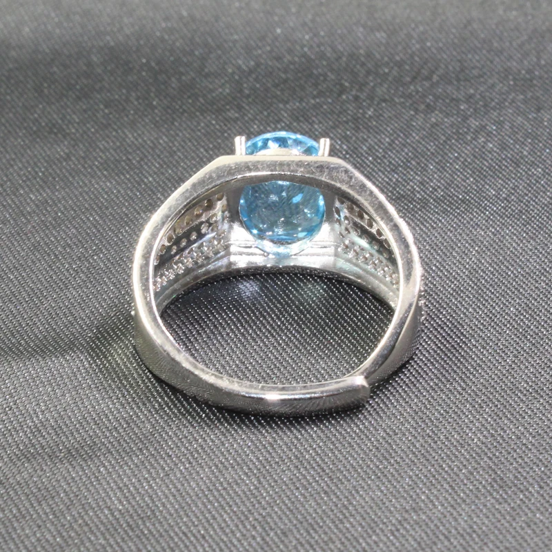 

CoLife Jewelry Fashion Man Jewelry 3ct Natural Topaz Silver Ring for Man 925 Silver Topaz Ring Birthday Gift for Man