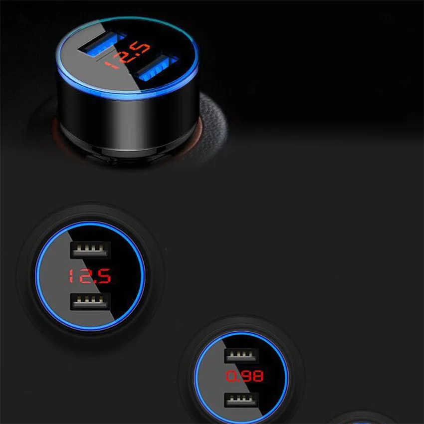 Автомобильное зарядное устройство QC 3 0 с двумя USB портами 12 В мини-зарядное для