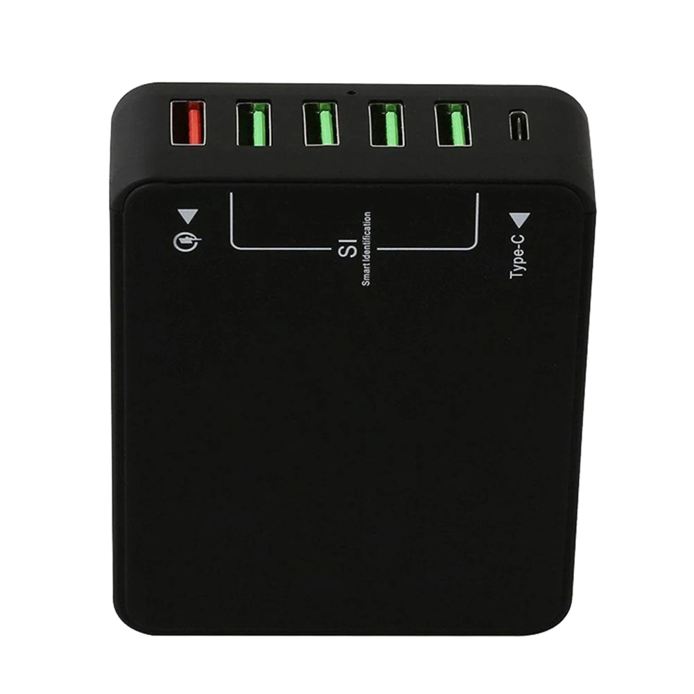 Новое поступление 8A 6 портов USB QC3.0 type-C быстрозарядная станция телефон зарядное устройство usb-концентратор, адаптер UK штекер США штекер EU штекер