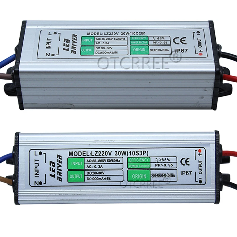 AC 85-265V переменного тока в постоянный вам товары в течение 3-10 V/DC 30-36 V светодиодный драйвер IP67 Водонепроницаемый освещения трансформаторный источник питания мощностью 10 Вт, 20 Вт, 30 Вт, 50 Вт 100W