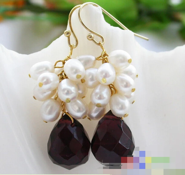 Серьги капельный Ограненный аметист 11829|dangle earrings|pearl dangle earringsearrings |