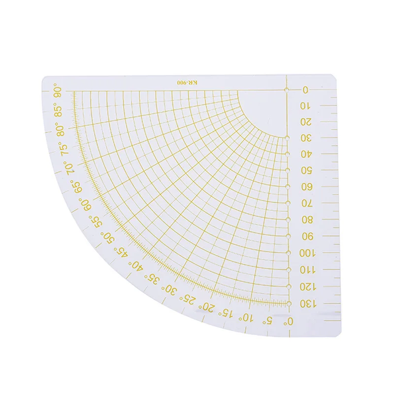 

DIY 16x16cm Transparent+Yellow Plastic Patchwork Fan Ruler Quilting Sewing Tailor Circle Cutter Tool