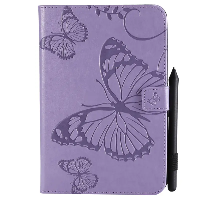 Чехол для Funda iPad Mini 1 2 3 4 7," чехол с тиснением бабочки из искусственной кожи чехол-подставка с функцией автоматического пробуждения/спящего режима