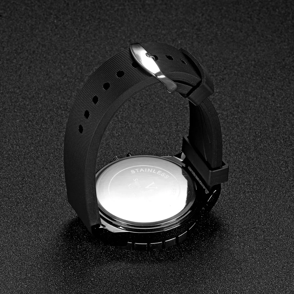 

V6 Fashion Large Dial Sport Watch Men Watch Military Quartz Men's Watch Silicone Band Clock relogio masculino erkek kol saati