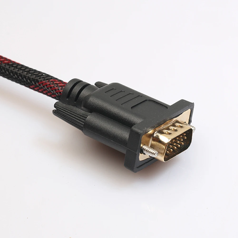 1,5 м HDMI папа-папа 15 Pin VGA кабель HDMI в VGA разъем адаптер конвертер нейлоновый плетеный кабель для компьютера HDTV