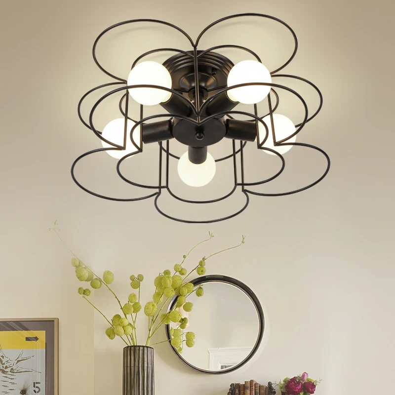 Светодиодный Железный потолочный светильник в американском стиле лампа E27 с 5