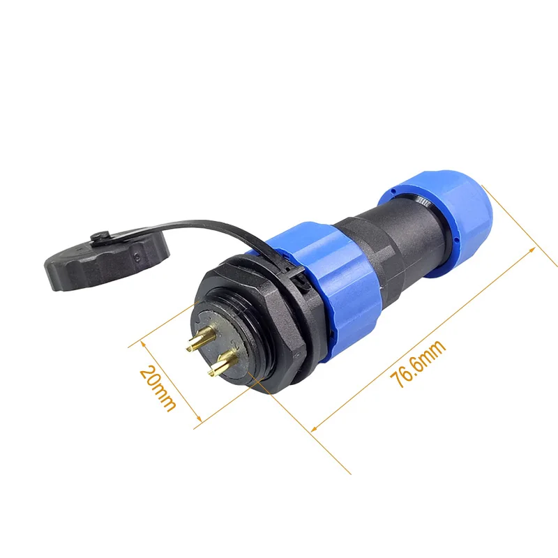 10 Sets SP20 Waterproof Aviation Connector 2/3/4/5/6/7/8/9/12 Pins IP68 20mm Circular Power Cable Male Plug Female Jack Socket |