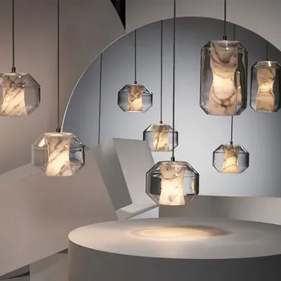 Современные светильник Led подвесные светильники Стекло Мрамор тени Nordic
