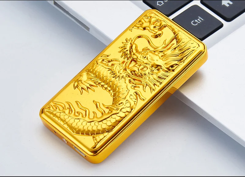 Tungsten Turbo USB Зажигалка для сигарет курение дракона тигра узор электронный зарядка