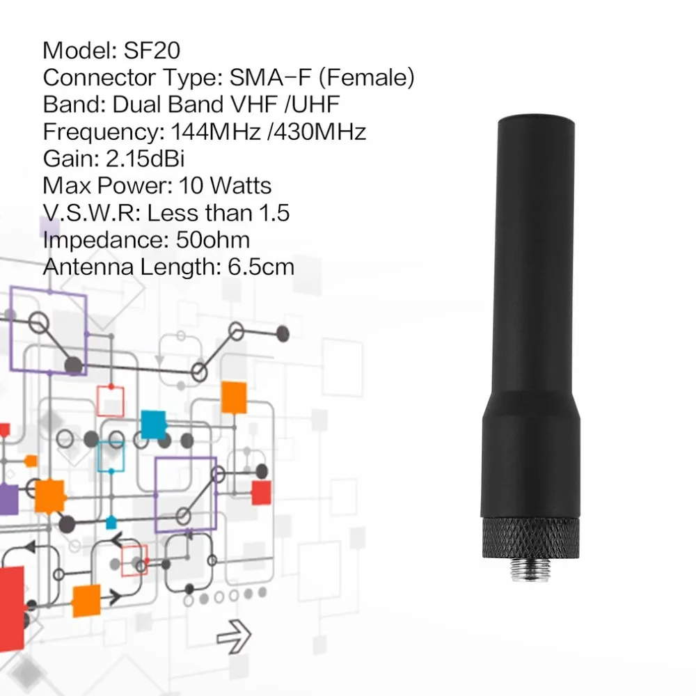 1 шт. мини SMA F женский Двухдиапазонная мягкая антенна SF20 для BAOFENG рация UV 5R Plus 5RE UV5RC