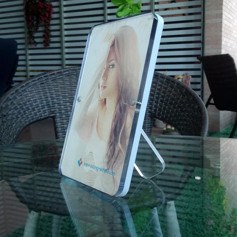 Transparent crystal photo frame Creative 5/ 6/ 7/ 8/ 10 Inch Multicolour color side edge acrylic with support rack | Дом и сад