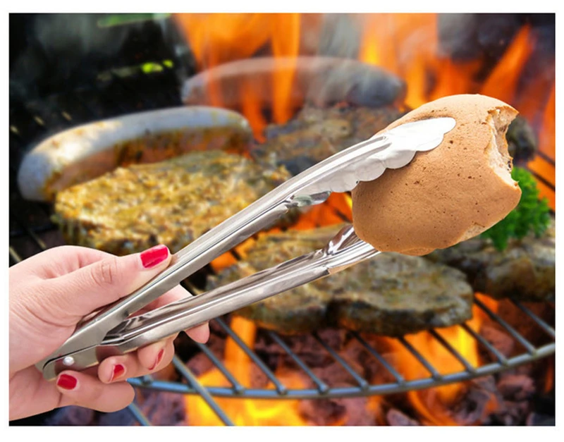 Кухонный гаджет из нержавеющей стали для барбекю, зажим для барбекю, барбекю, выпечки хлеба, стейка, салата, щипцы для приготовления пищи, сервировки посуды, Tong