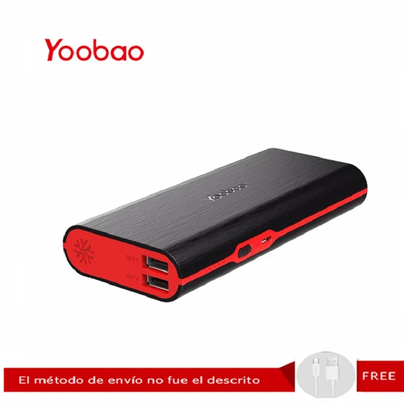 Yoobao M10 10000 мАч Мобильный Мощность power Bank 5 V/2A Батарея серые кисточки с 2 портами