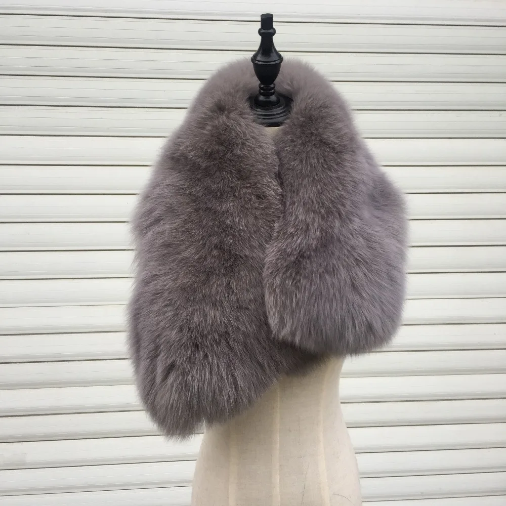 Шарф из натурального меха лисы модный шарф в японском стиле SF0258|fur stole|fox fur stolefur scarf