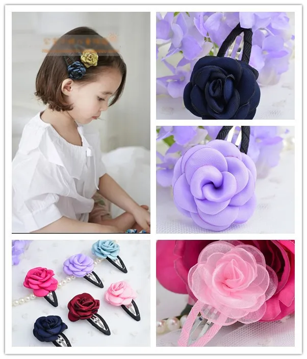 

12 шт./лот, заколка для волос с тканевыми цветами, заколка для волос с атласной розой, заколка-пряжка