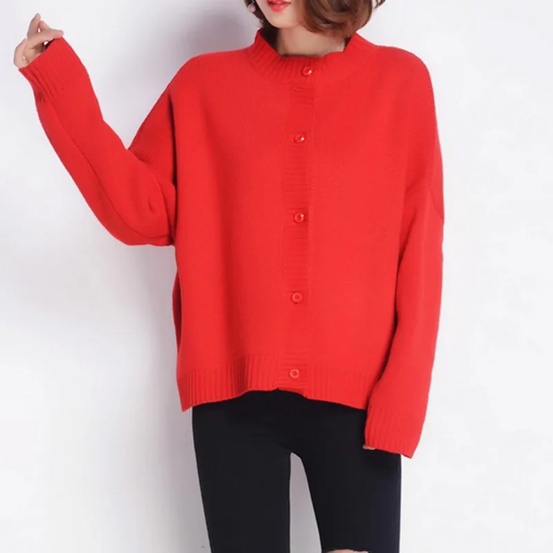 Exotao однобортный кардиган для женщин Свободные Однотонный свитер пальто