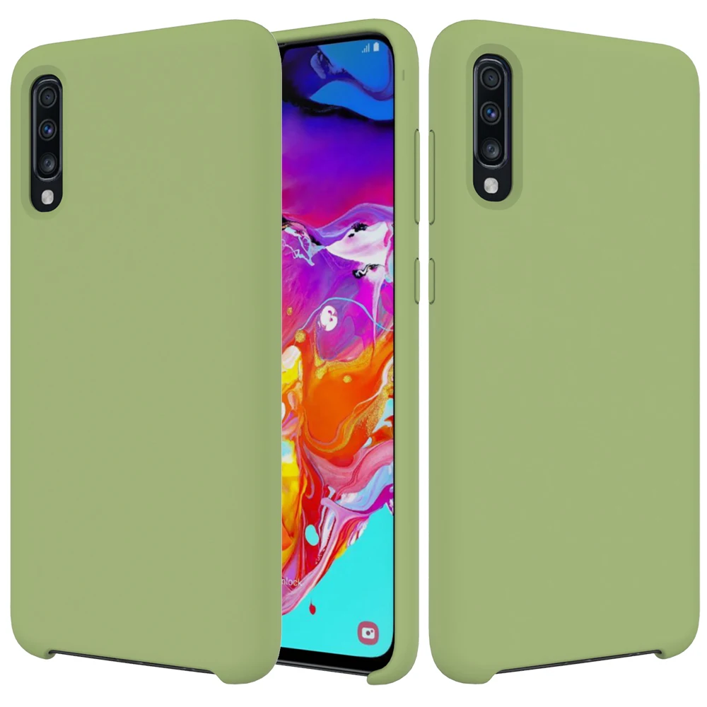 Чехол для samsung Galaxy A70 A 70, для samsung A70 S10 5G M20 M10 S10 Lite A9 Star Pro A8 Plus, мягкая Жидкая силиконовая задняя крышка - Цвет: Светло-зеленый
